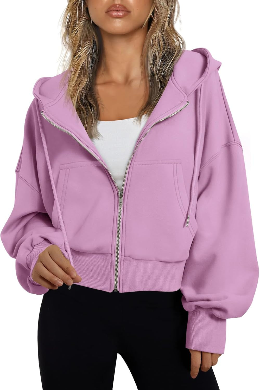 Hoodies for Women Full Zip up Cropped Sweatshirts Jackets Casual Comfy Gym Tops Fall Outfits Winter Clothes 2026