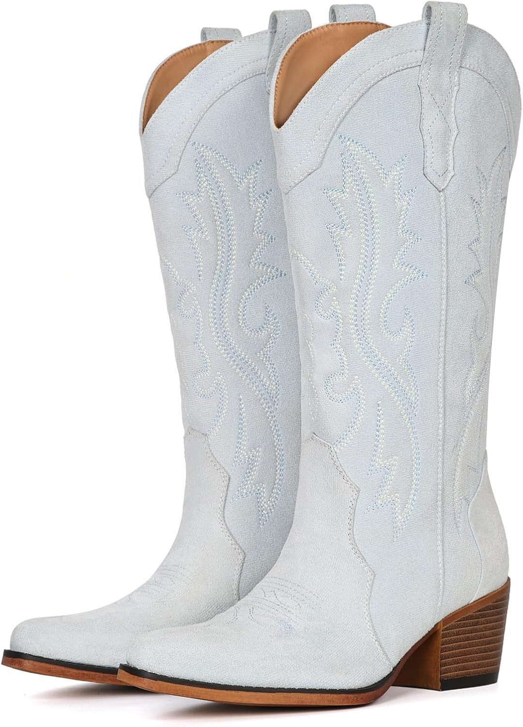 Cowboy Boots for Women Western Cowgirl Boots with Chunky Heel Mid Calf Snip Toe Ideal for Low Insteps