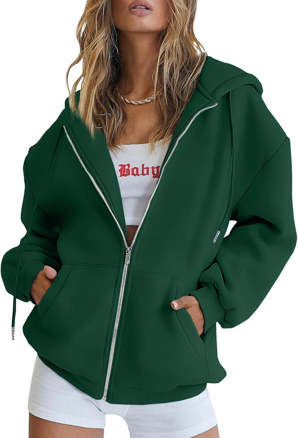 Womens Zip up Hoodies Oversized Sweatshirts Fall Fashion Spring Outfits Casual Jackets 2026 Winter Clothes