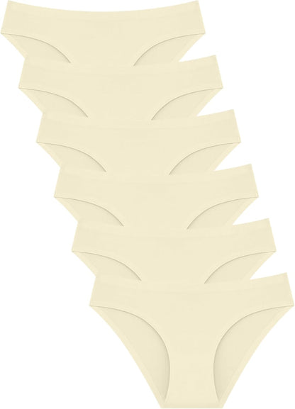 6 Pack Women’S Seamless Hipster Underwear No Show Panties Invisibles Briefs Soft Stretch Bikini Underwears XS-XL