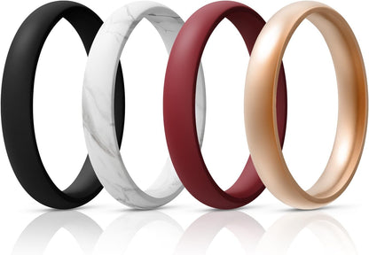 Women'S Bridal Rings Sets, Thin and Stackable Rings Silicone Women Wedding Bands，Rubber Promise Rings for Gift, Anniversary Ring for Work Out- 2.5Mm Width - 1.8Mm Thick