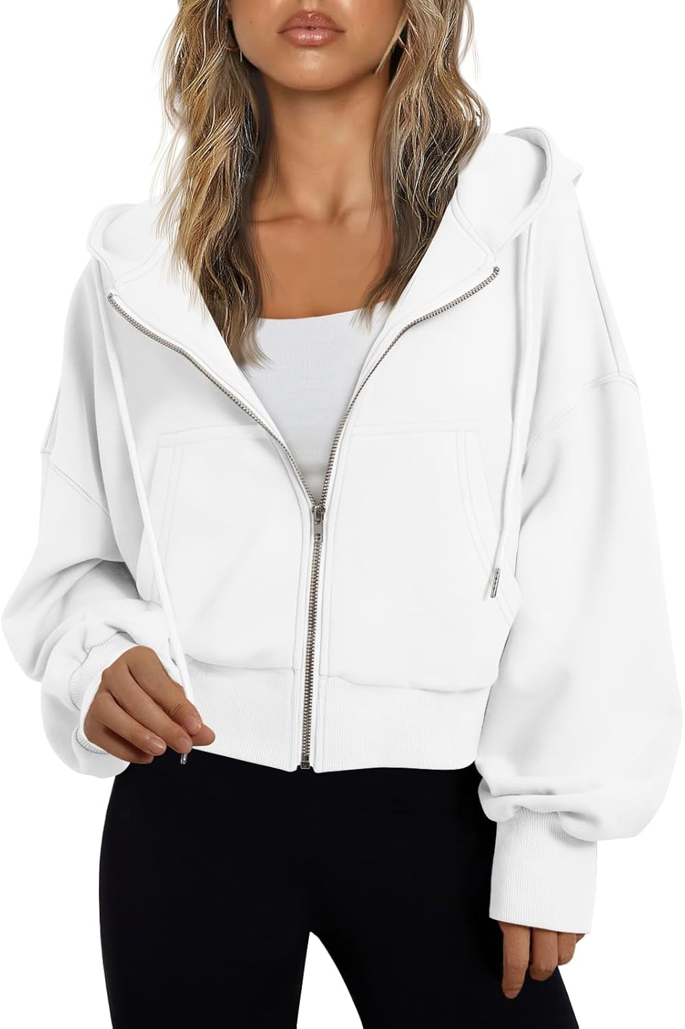Hoodies for Women Full Zip up Cropped Sweatshirts Jackets Casual Comfy Gym Tops Fall Outfits Winter Clothes 2026
