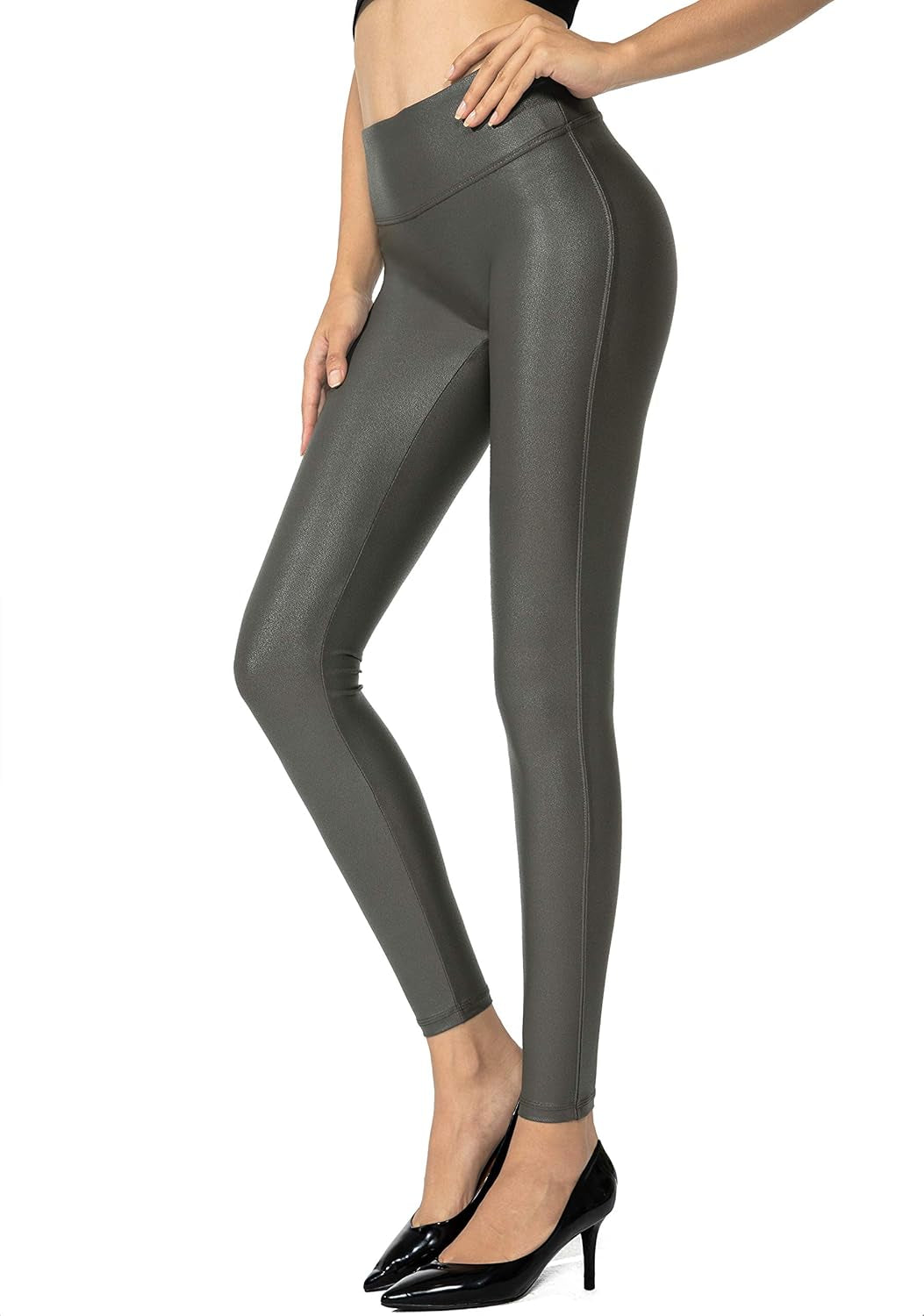 Women'S 25.5''/27'' Faux Leather Leggings Pants Stretch High Waisted Tights for Women