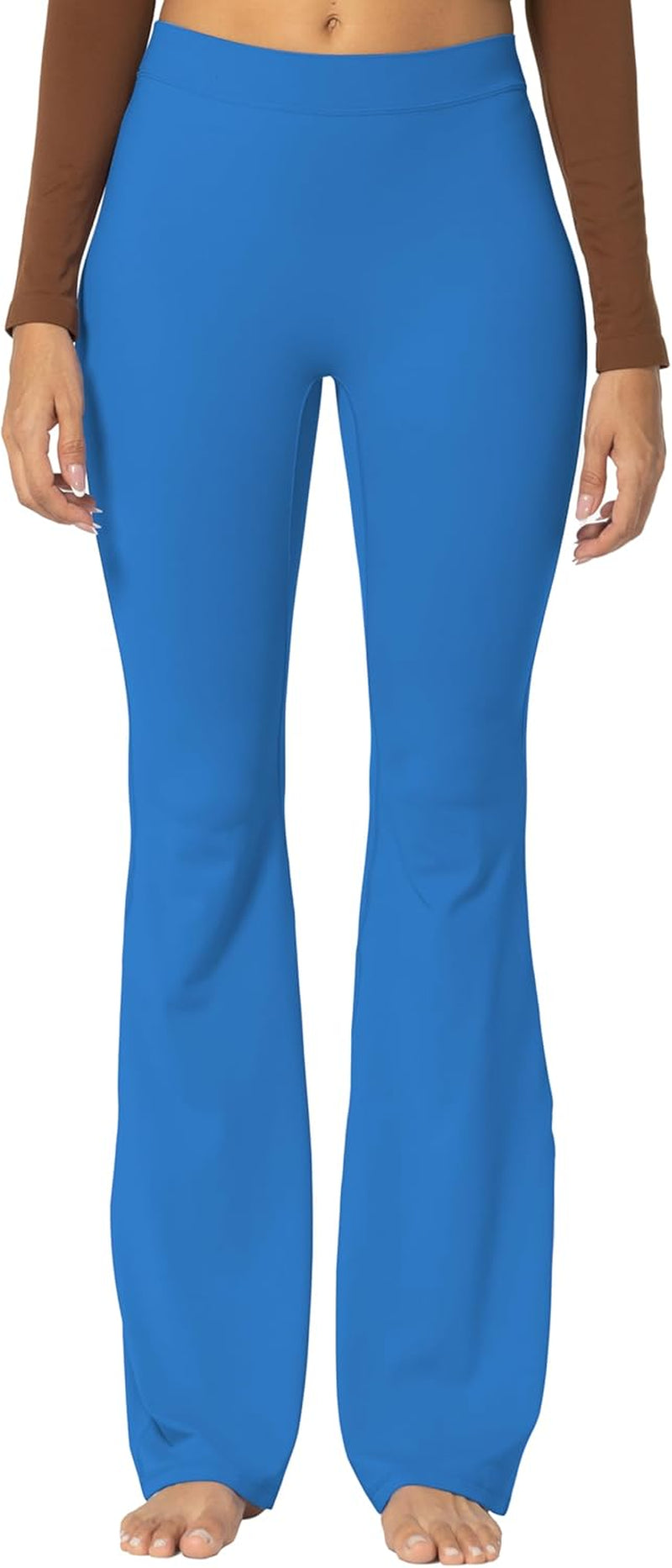 Flare Leggings, Crossover Yoga Pants with Tummy Control, High-Waisted and Wide Leg