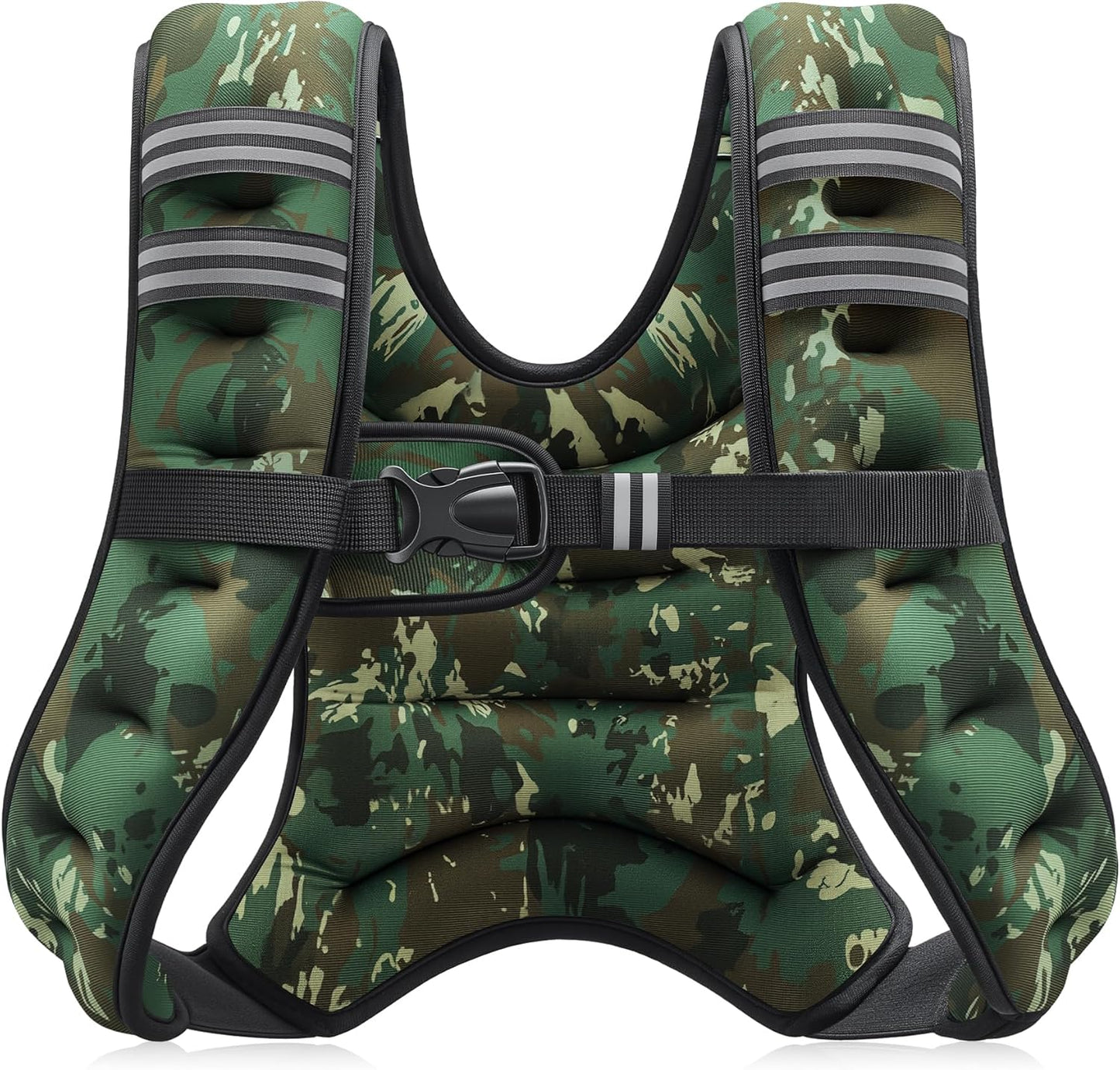 Weighted Vest, 6Lb/8Lb/12Lb/16Lb/20Lb/25Lb/30Lb Weight Vest with Reflective Stripe for Workout, Strength Training, Running, Fitness, Muscle Building, Weight Loss, Weightlifting