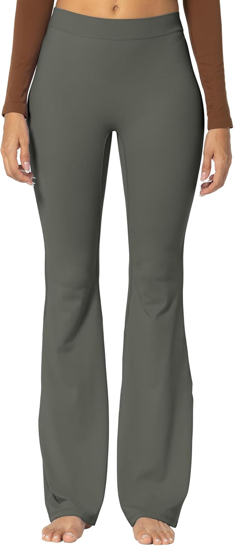 Flare Leggings, Crossover Yoga Pants with Tummy Control, High-Waisted and Wide Leg