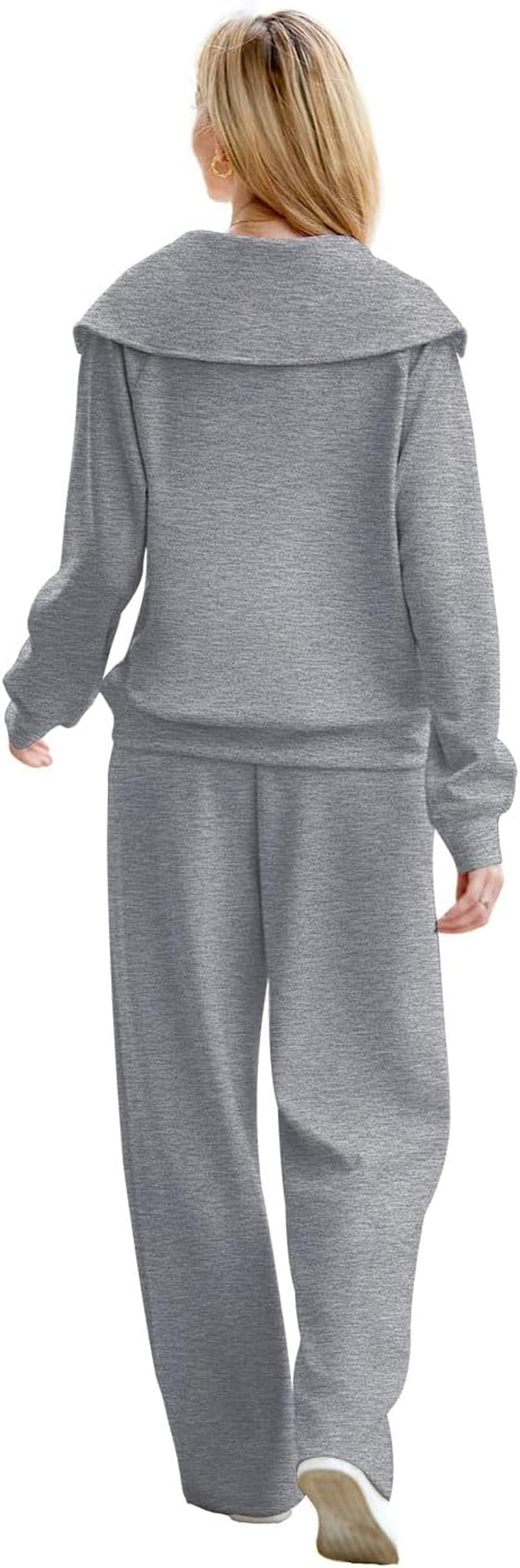 Lounge Sets for Women 2025 Half Zip Sweatshirt and Wide Leg Sweatpant 2 Piece Outfits Sweatsuit Tracksuit