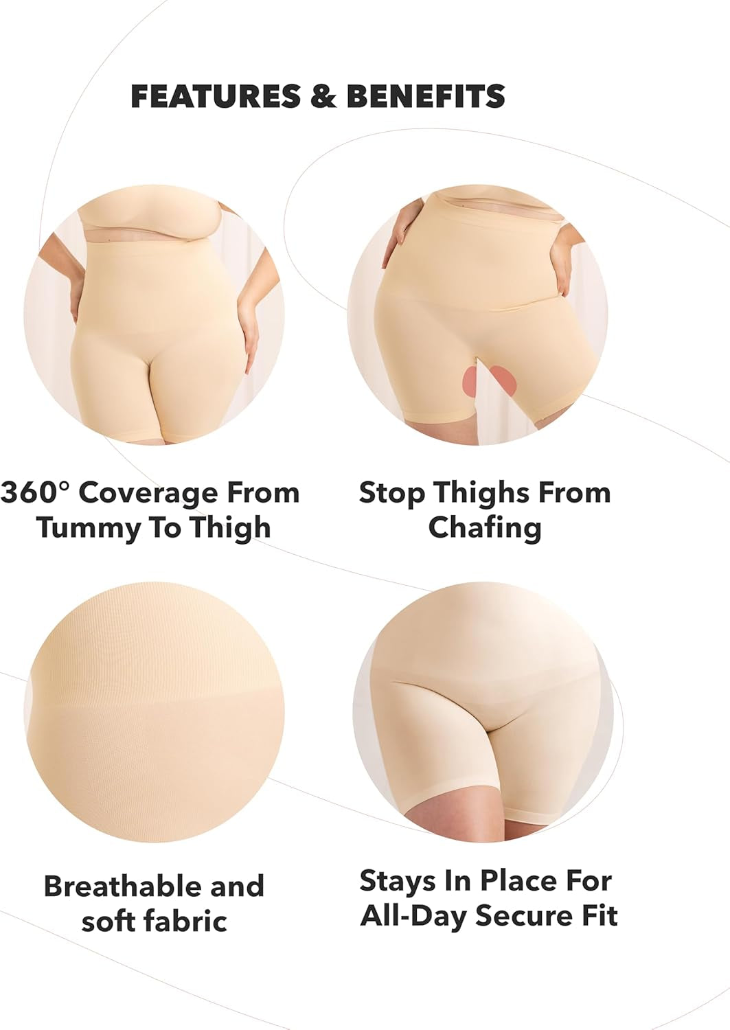 Shapewear for Women - High-Waisted Shapewear Tummy Control Shorts, Faja Body Shaper, Underwear for Women