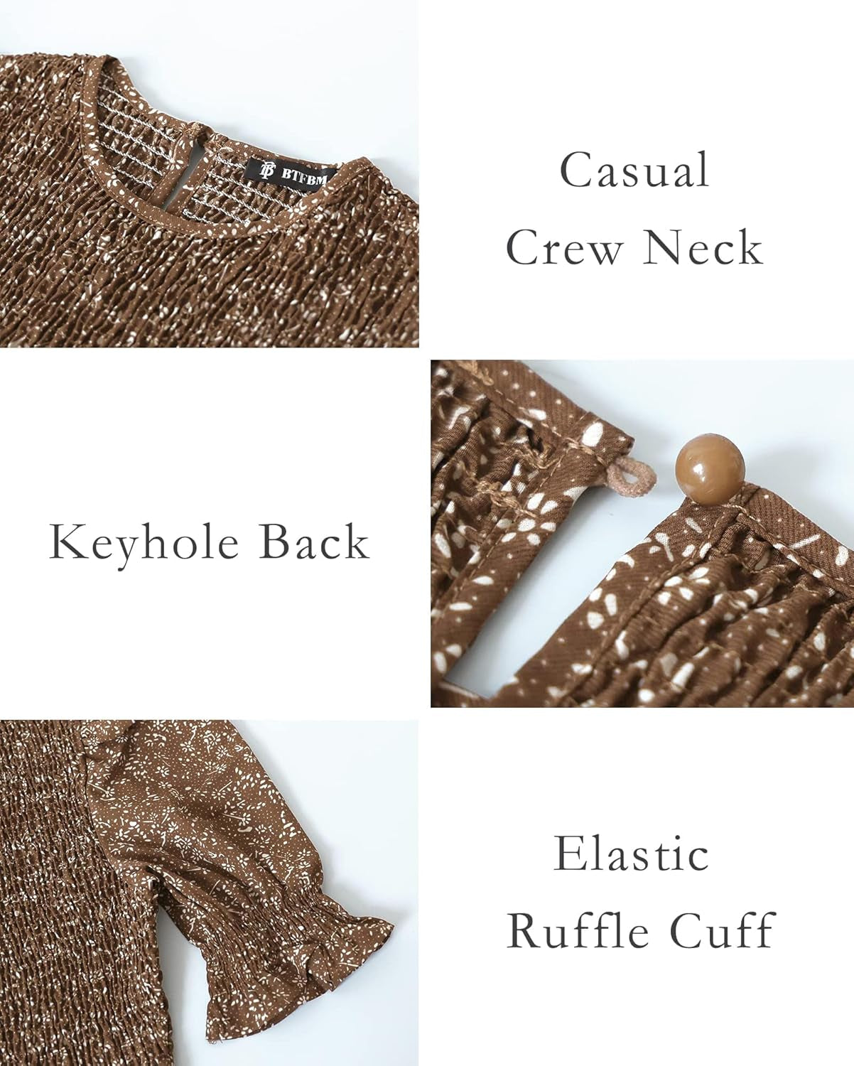 Women Casual Summer Dresses 2026 Spring Crew Neck Ruffle Short Sleeve Smocked Floral Boho Flowy Maxi Dress Clothes