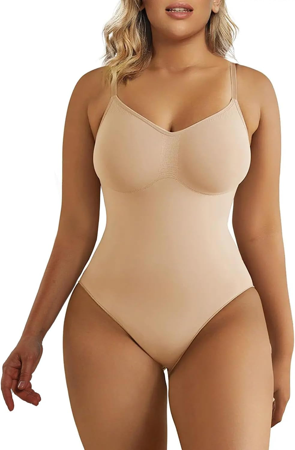 Women'S Seamless Shapewear Bodysuit Tummy Control Body Shaper Waist Snatching Body Suit