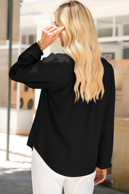 Womens Tops Blouses for Women Dressy Casual Button down Shirts V Neck Long Sleeve Shirts Business Work Blouses