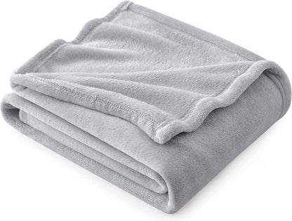 Gentlesoft Fleece Blankets Queen Size Dark Grey - Bed Blanket Soft Lightweight Plush Fuzzy Cozy Luxury Microfiber, 90X90 Inches
