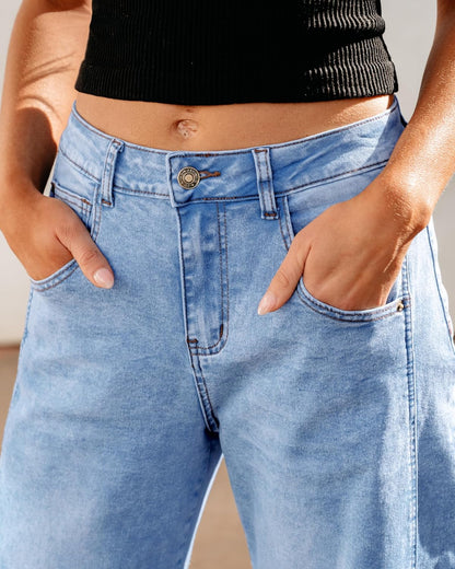 Barrel Jeans for Women Trendy High Waisted Wide Leg Baggy Cropped Relax Fit Stretch Denim Trouser Ankle Pants