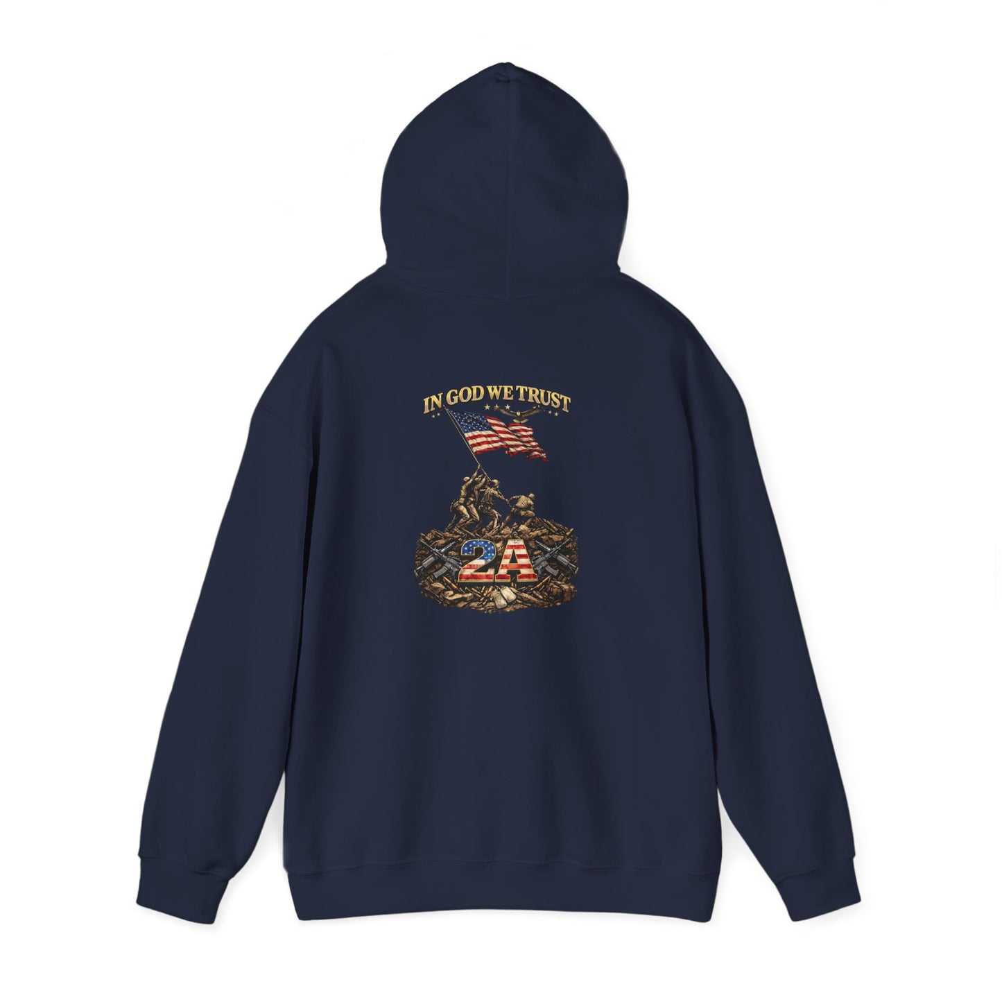 Unisex Heavy Blend Iwo Jima Flag Raising Hooded Sweatshirt | Patriotic Marines Apparel
