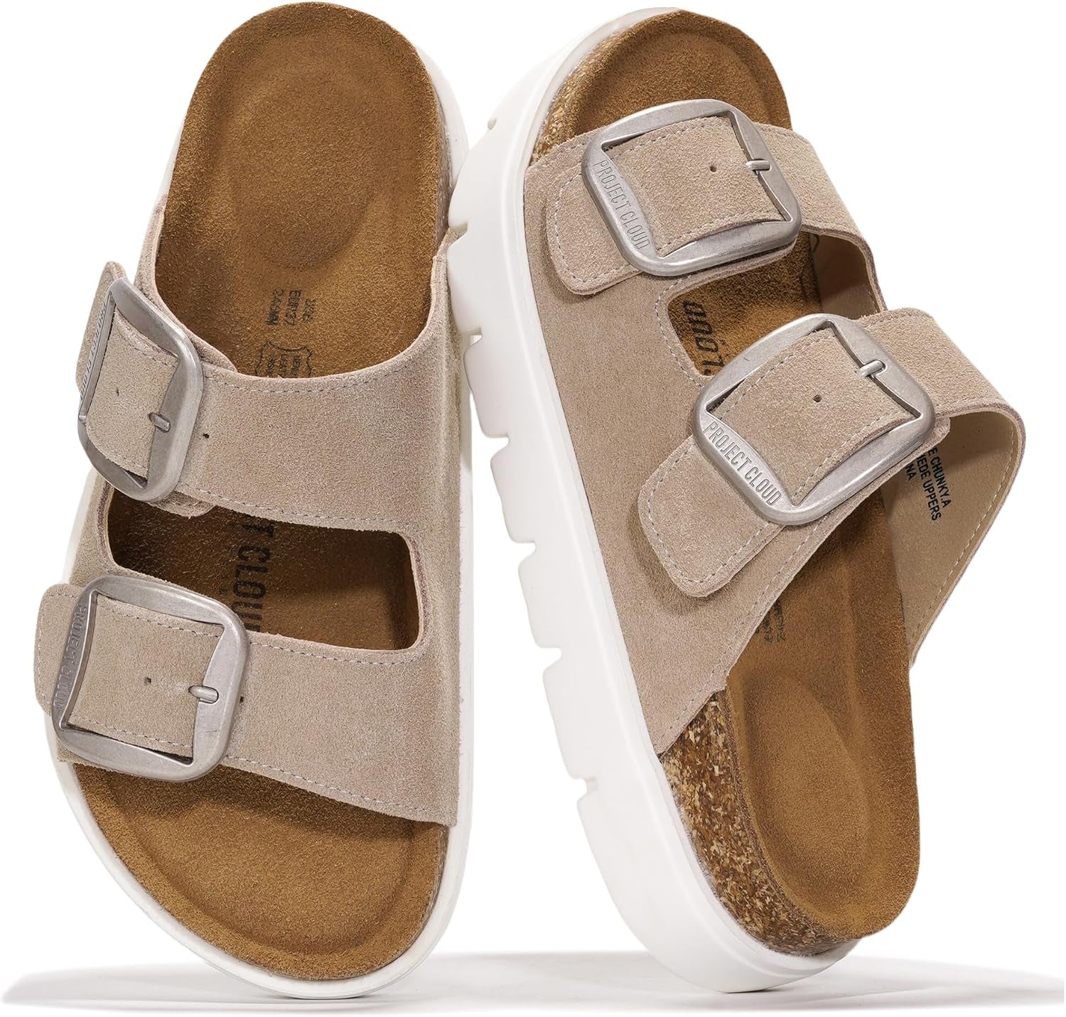 Genuine Leather Platform Sandals Women Footwear - Wedge Chunky Sandals Womens Sandals with Memory Foam Insole and Cork Footbed (GREECECHUNKY)