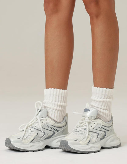 Womens Scrunch Crew Socks Retro Soft Cotton Cozy Slouchy Socks for Sneakers Boot 3 Pairs