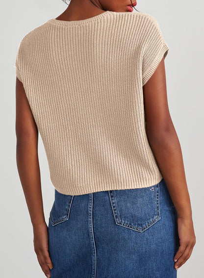 Women'S Casual Short Sleeve Loose Tunic Tops Lightweight Knit Spring Pullover Sweater Blouses