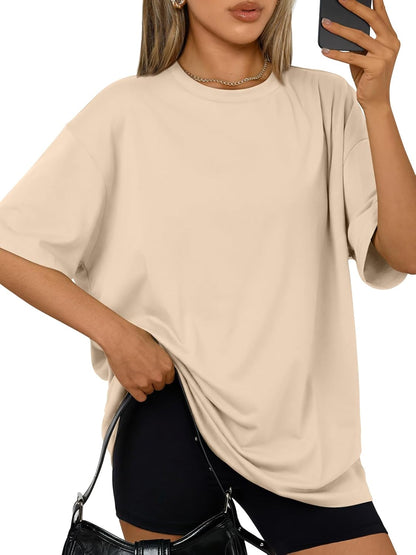 Womens Oversized Summer T Shirts plus Size Batwing Cute Casual Tops Short Sleeves Fashion Workout Clothes