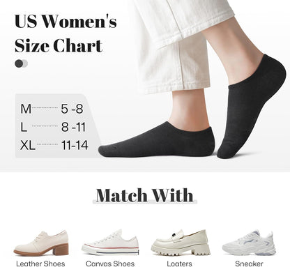 No Show Socks Women Low Socks Non Slip Flat Boat Line 4/8 Pairs