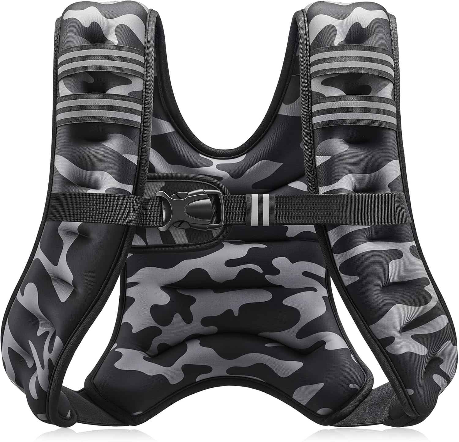 Weighted Vest, 6Lb/8Lb/12Lb/16Lb/20Lb/25Lb/30Lb Weight Vest with Reflective Stripe for Workout, Strength Training, Running, Fitness, Muscle Building, Weight Loss, Weightlifting