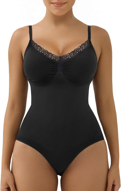 Women'S Seamless Shapewear Bodysuit Tummy Control Body Shaper Waist Snatching Body Suit
