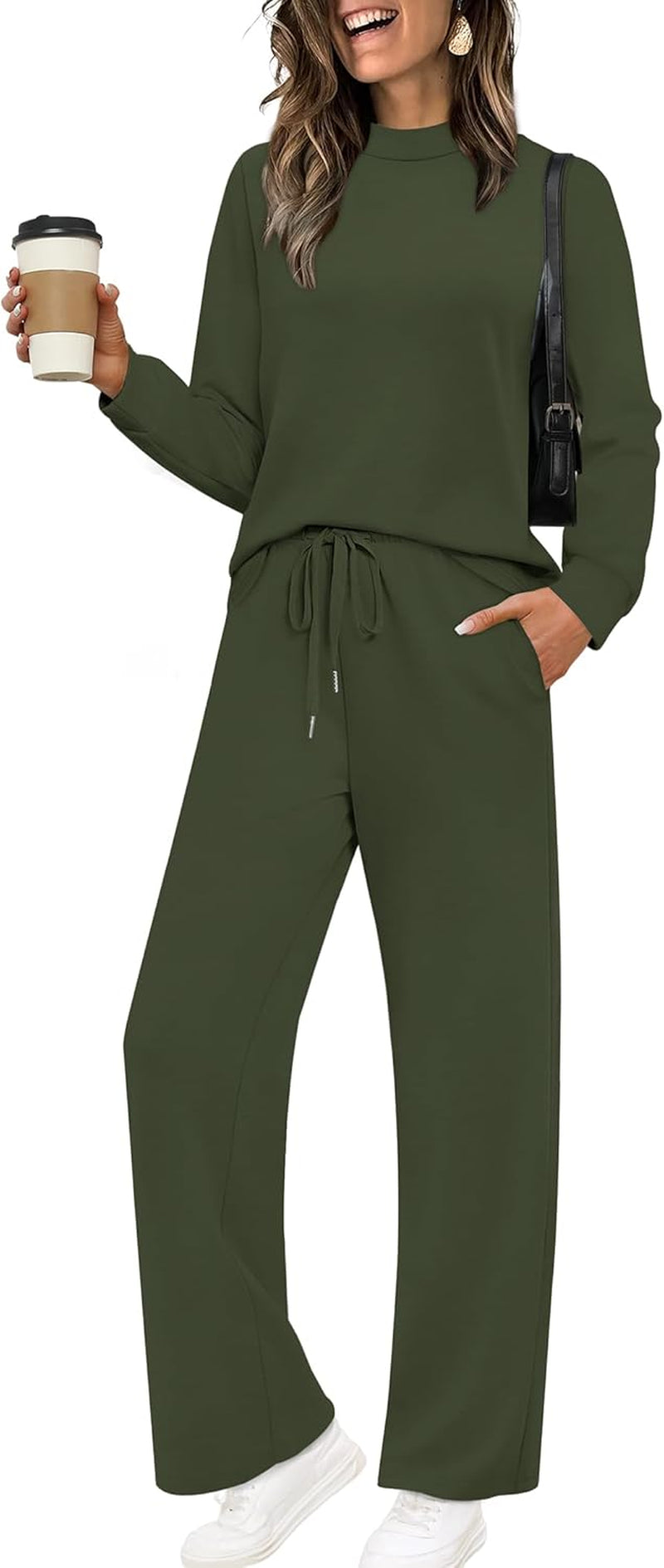 Two Piece Sets for Women Mock Neck Matching Sets Loungewear Fall Clothes Travel Outfits Fashion 2025 XS-2XL