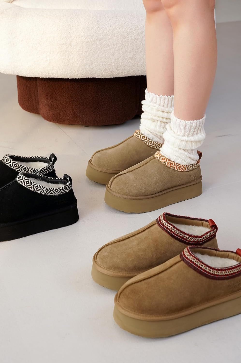 100% Genuine Leather Platform Slippers for Women – Soft Memory Foam Womens Slippers & Supportive Clogs for Women 2025 – Cozy, Stylish Everyday Footwear (Sayre)