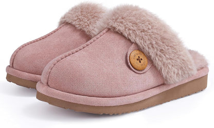 Women'S Fuzzy Memory Foam Slippers Fluffy Winter House Shoes Indoor and Outdoor