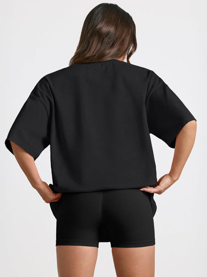 Womens Oversized Summer T Shirts plus Size Batwing Cute Casual Tops Short Sleeves Fashion Workout Clothes