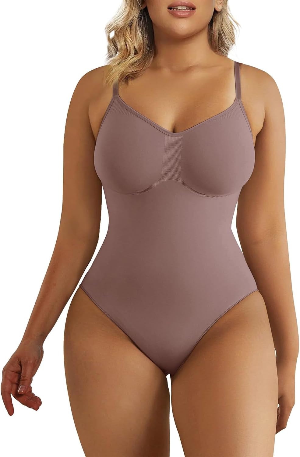 Women'S Seamless Shapewear Bodysuit Tummy Control Body Shaper Waist Snatching Body Suit