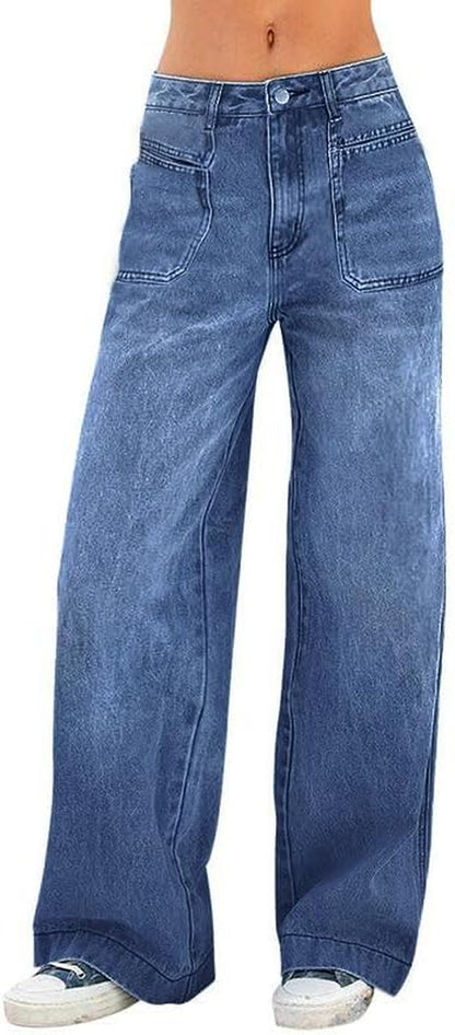 Women'S Wide Leg Boyfriend Jeans