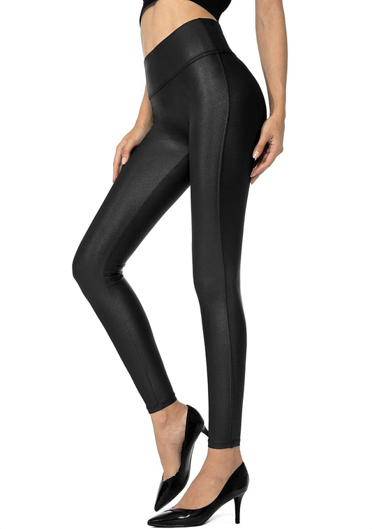 Women'S 25.5''/27'' Faux Leather Leggings Pants Stretch High Waisted Tights for Women