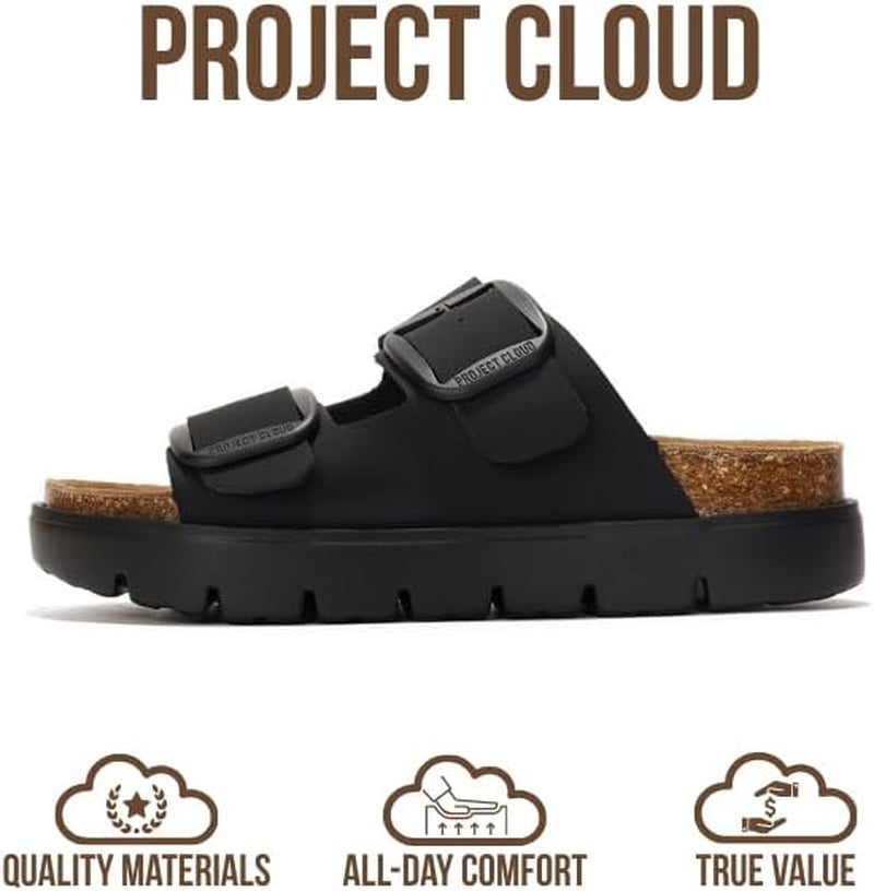 Genuine Leather Platform Sandals Women Footwear - Wedge Chunky Sandals Womens Sandals with Memory Foam Insole and Cork Footbed (GREECECHUNKY)