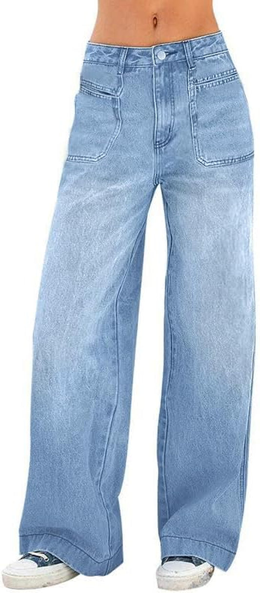 Women'S Wide Leg Boyfriend Jeans