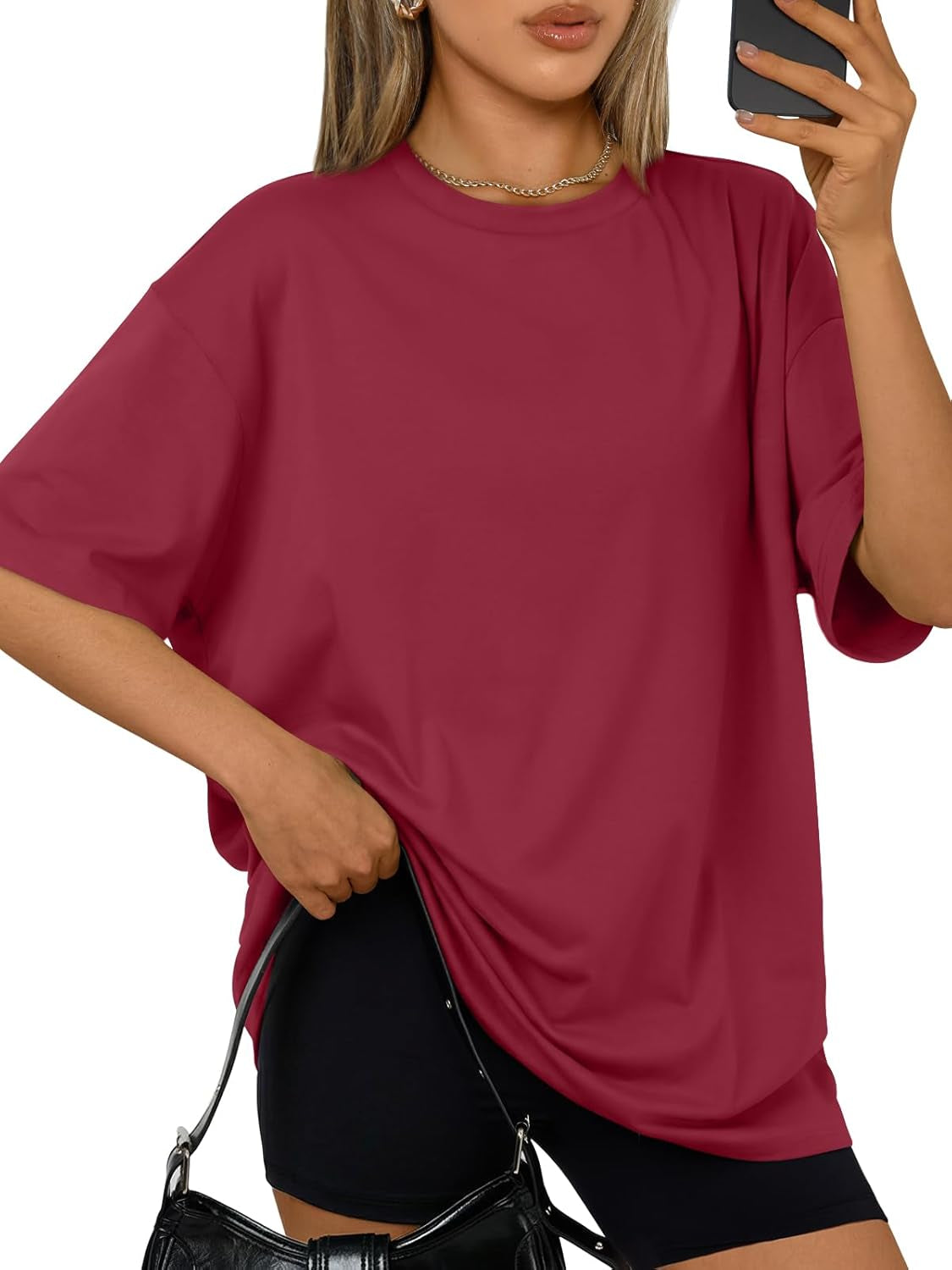 Womens Oversized Summer T Shirts plus Size Batwing Cute Casual Tops Short Sleeves Fashion Workout Clothes