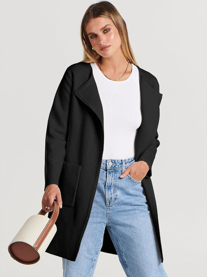 Womens Cardigan Sweater Open Front Knit Long Coatigan Dressy Casual Jacket Coat 2025 Fall Outfits Classy Clothes