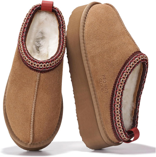 100% Genuine Leather Platform Slippers for Women – Soft Memory Foam Womens Slippers & Supportive Clogs for Women 2025 – Cozy, Stylish Everyday Footwear (Sayre)