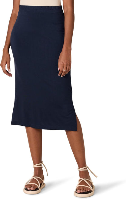 Women'S Pull-On Knit Midi Skirt (Available in plus Size)