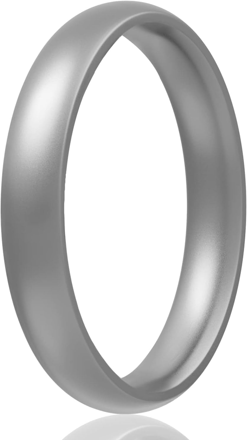 Women'S Bridal Rings Sets, Thin and Stackable Rings Silicone Women Wedding Bands，Rubber Promise Rings for Gift, Anniversary Ring for Work Out- 2.5Mm Width - 1.8Mm Thick