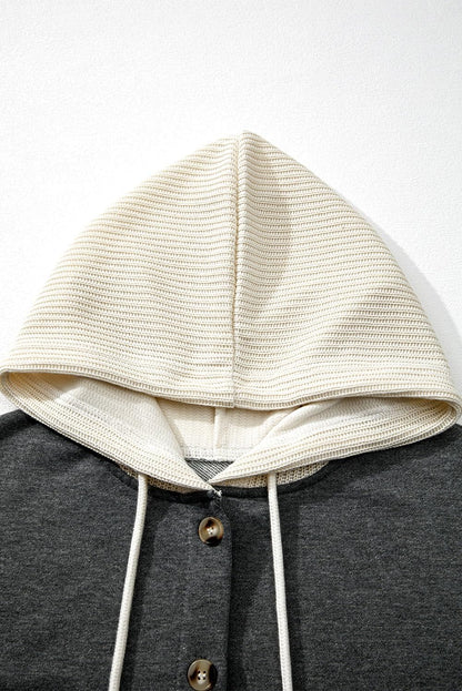 Oversized Sweatshirt for Women Loose Fit Casual Long Sleeve Button Hooded Sweatshirts Hoodies with Pocket