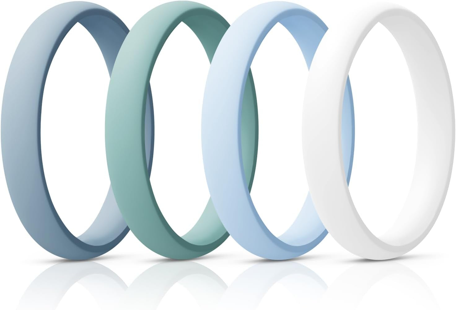 Women'S Bridal Rings Sets, Thin and Stackable Rings Silicone Women Wedding Bands，Rubber Promise Rings for Gift, Anniversary Ring for Work Out- 2.5Mm Width - 1.8Mm Thick