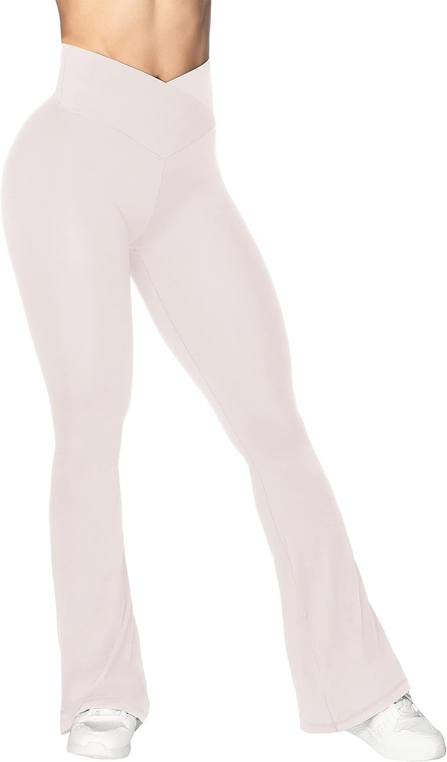 Flare Leggings, Crossover Yoga Pants with Tummy Control, High-Waisted and Wide Leg