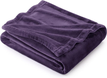 Gentlesoft Fleece Blankets Queen Size Dark Grey - Bed Blanket Soft Lightweight Plush Fuzzy Cozy Luxury Microfiber, 90X90 Inches