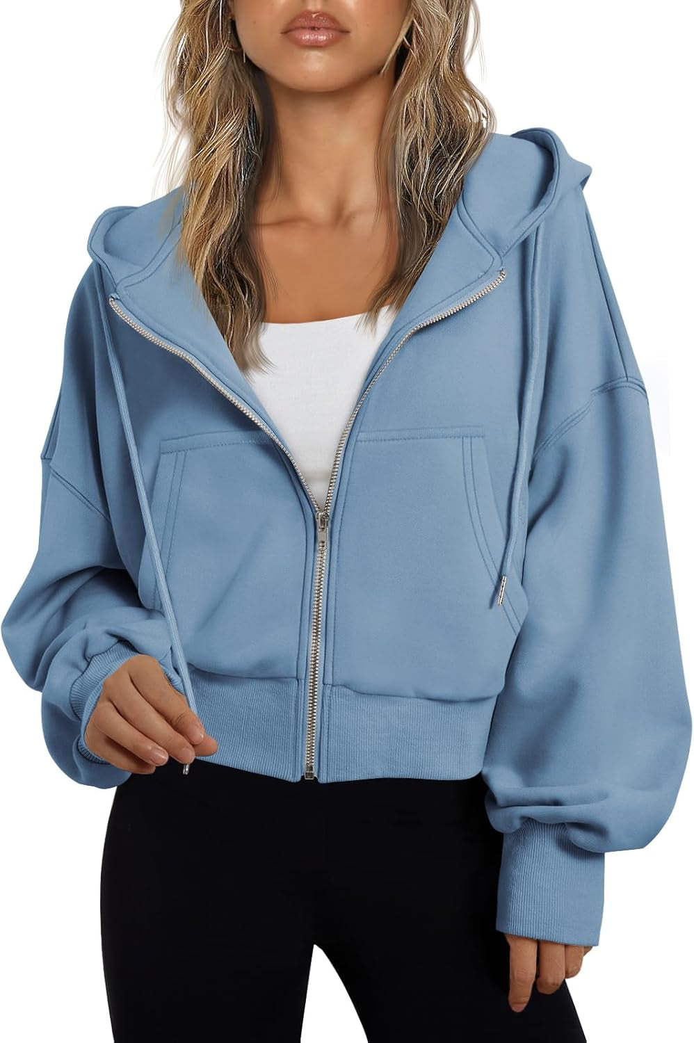 Hoodies for Women Full Zip up Cropped Sweatshirts Jackets Casual Comfy Gym Tops Fall Outfits Winter Clothes 2026