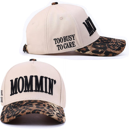 Vintage Two-Tone Trucker Hat Adjustable Baseball Cap with Mommin Embroidery Ponytail Fit Unisex Outdoor Casual Headwear