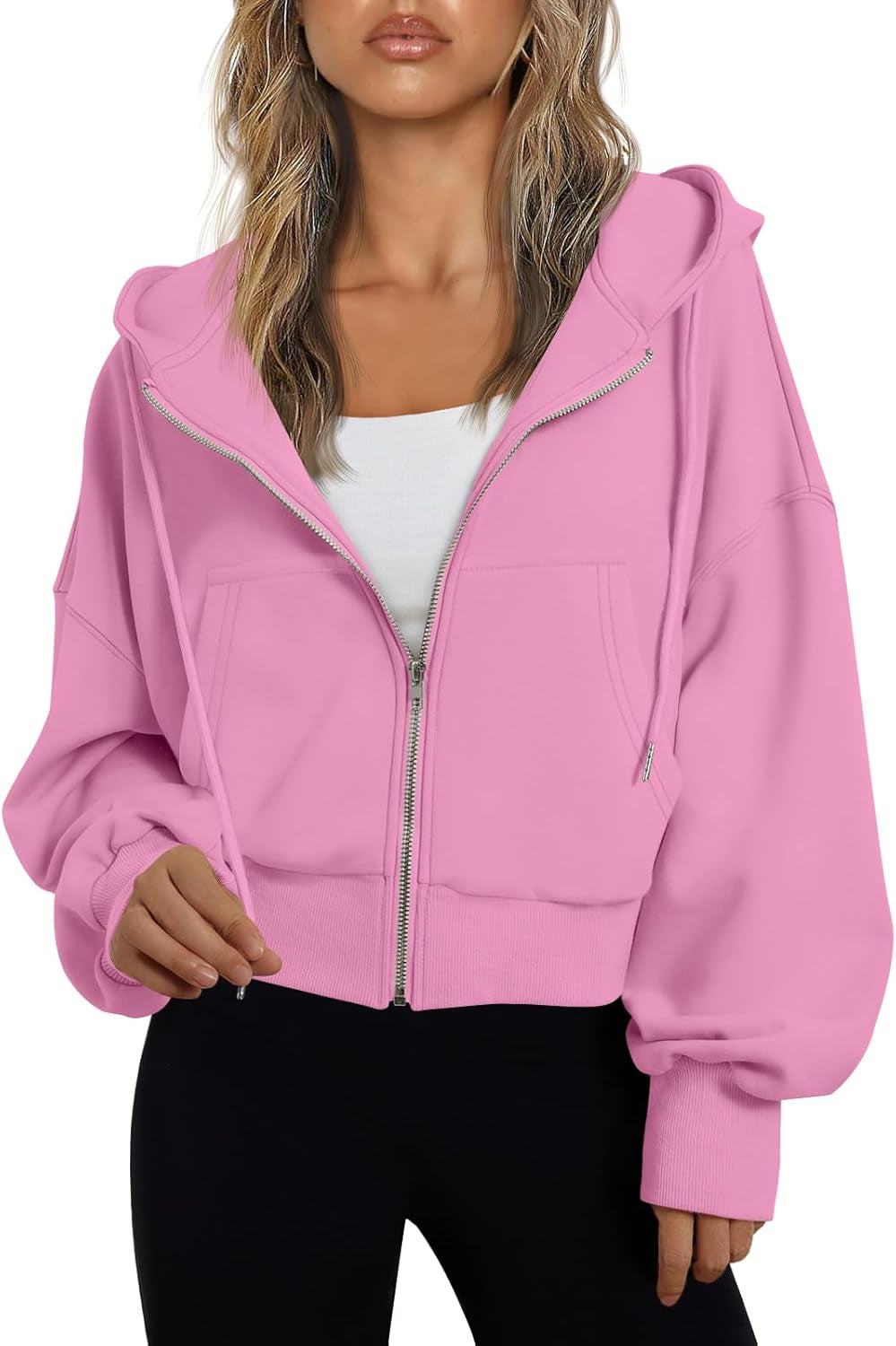 Hoodies for Women Full Zip up Cropped Sweatshirts Jackets Casual Comfy Gym Tops Fall Outfits Winter Clothes 2026