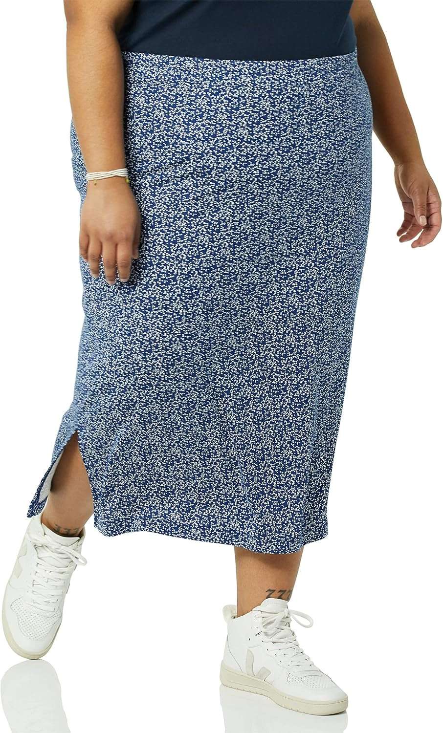 Women'S Pull-On Knit Midi Skirt (Available in plus Size)