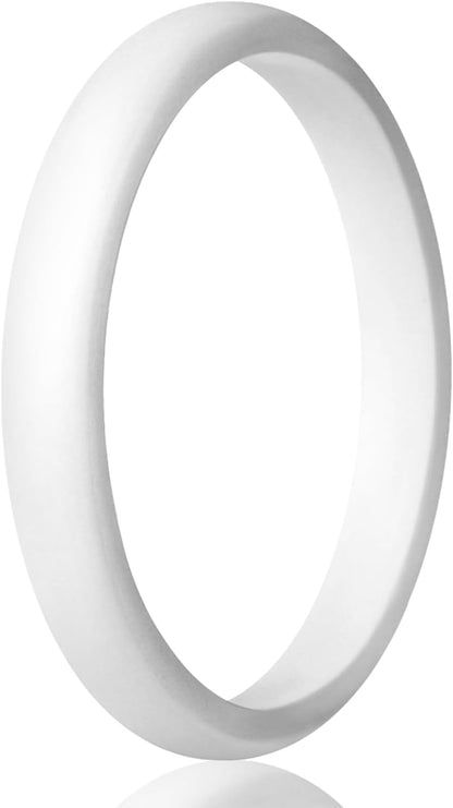 Women'S Bridal Rings Sets, Thin and Stackable Rings Silicone Women Wedding Bands，Rubber Promise Rings for Gift, Anniversary Ring for Work Out- 2.5Mm Width - 1.8Mm Thick