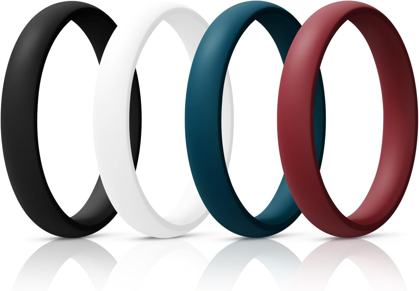 Women'S Bridal Rings Sets, Thin and Stackable Rings Silicone Women Wedding Bands，Rubber Promise Rings for Gift, Anniversary Ring for Work Out- 2.5Mm Width - 1.8Mm Thick