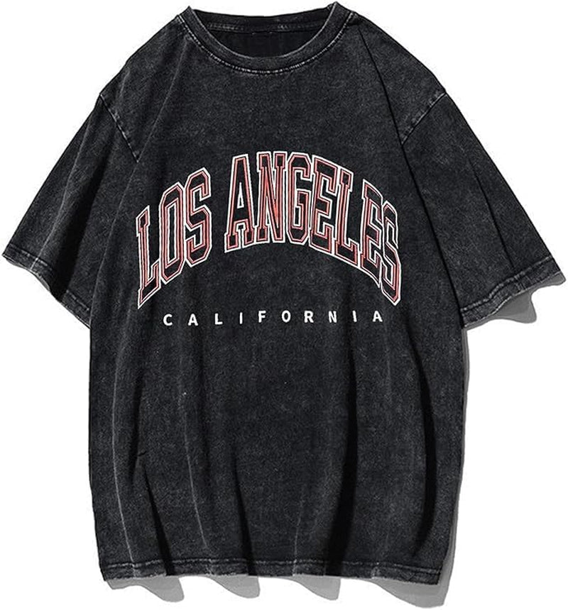 Women'S Casual Oversized T Shirt Short Sleeve Graphic Tee Letter Sun Moon Shirts